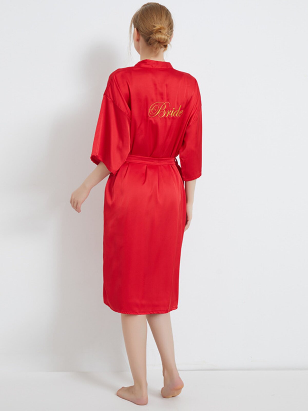 BRIDAL MORNING GOWN FEMALE SUMMER LONG WINE RED SILK BRIDESMAID DRESS ICE SILK SEXY WEDDING BRIDESMAID MAKEUP NIGHTGOWN