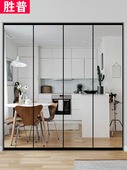 定制极简窄边框钛镁铝合金推拉门吊趟门玻璃移门厨房阳台隔