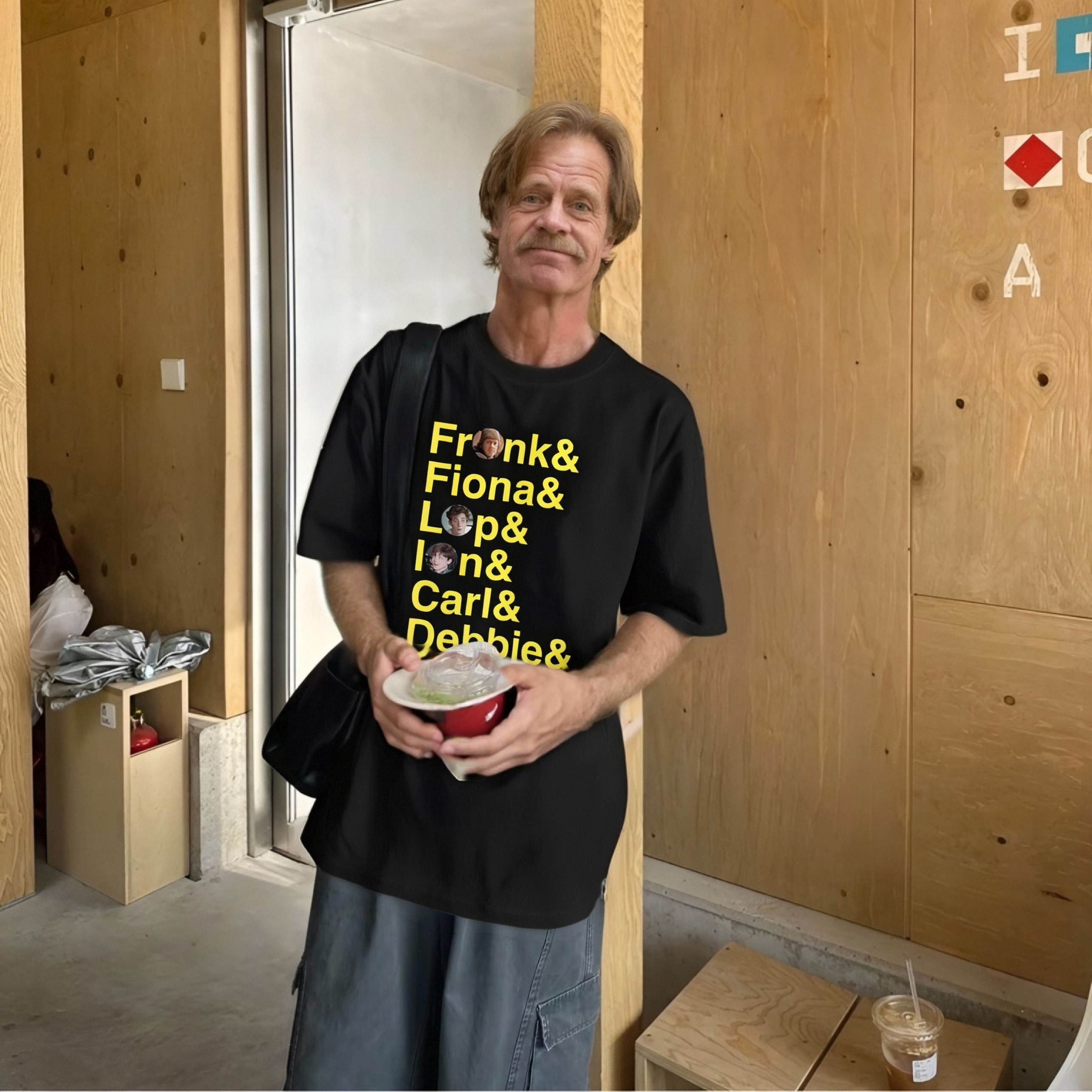 frank之家 无耻之徒剧名趣味印花短袖美式复古纯棉圆领t恤大码男
