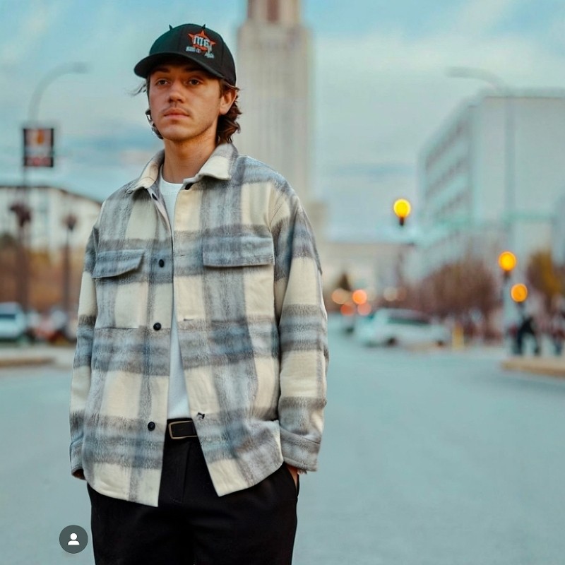 卡尔南区最帅警察同款长毛呢格子衬衫外套搭配潮牌夹克打底外穿