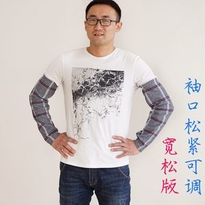 宽松加肥纯棉布防晒袖套男士 夏季薄长款透气户外手臂套大码护袖