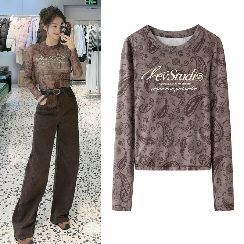 网纱T恤显瘦打底衫皮肤衣女