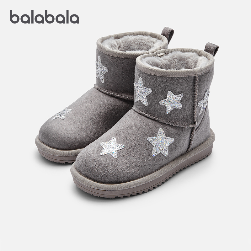 巴拉巴拉儿童冬季雪地靴加绒保暖