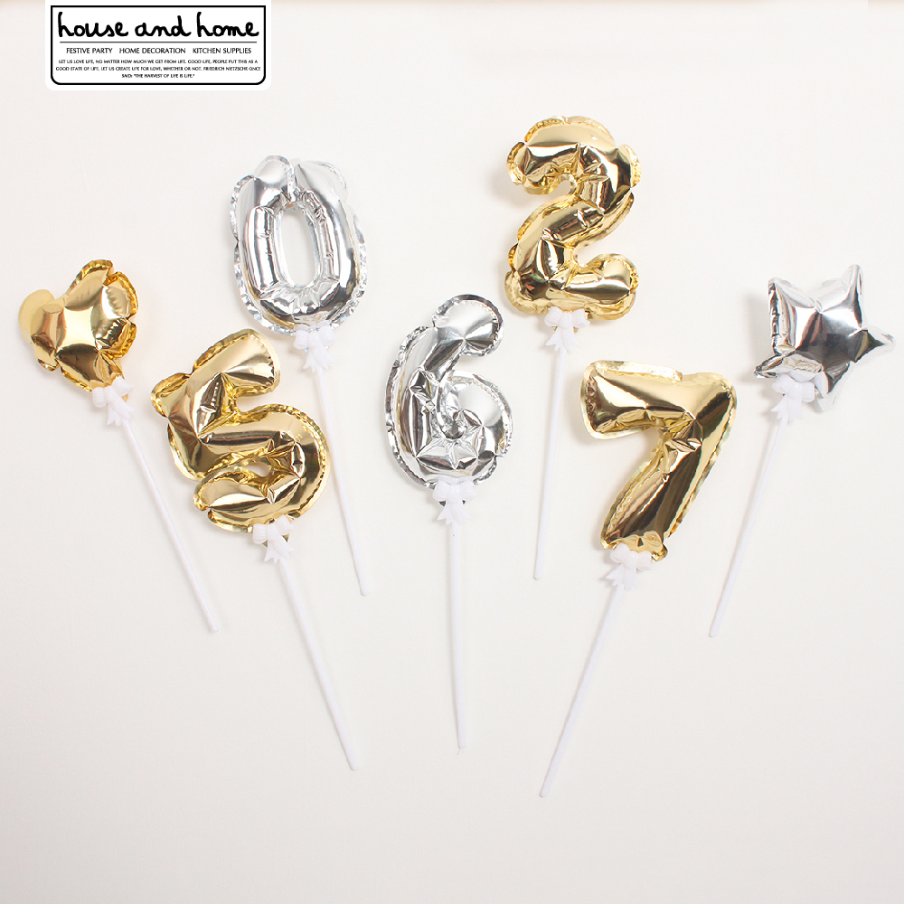 自充数字星星ins手持仙女棒气球