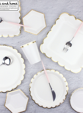 一次性加厚纸盘 party布置网红野餐餐盘烧烤用品生日派对装饰餐具