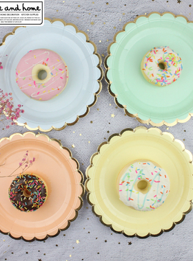 Felice Fazy一次性纸盘 蛋糕碟 ins生日甜品台布置装饰摆台野餐用