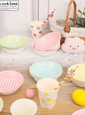 卡通一次性纸碗 野餐宝宝儿童宴会生日派对纸餐具纸碗甜品台装饰