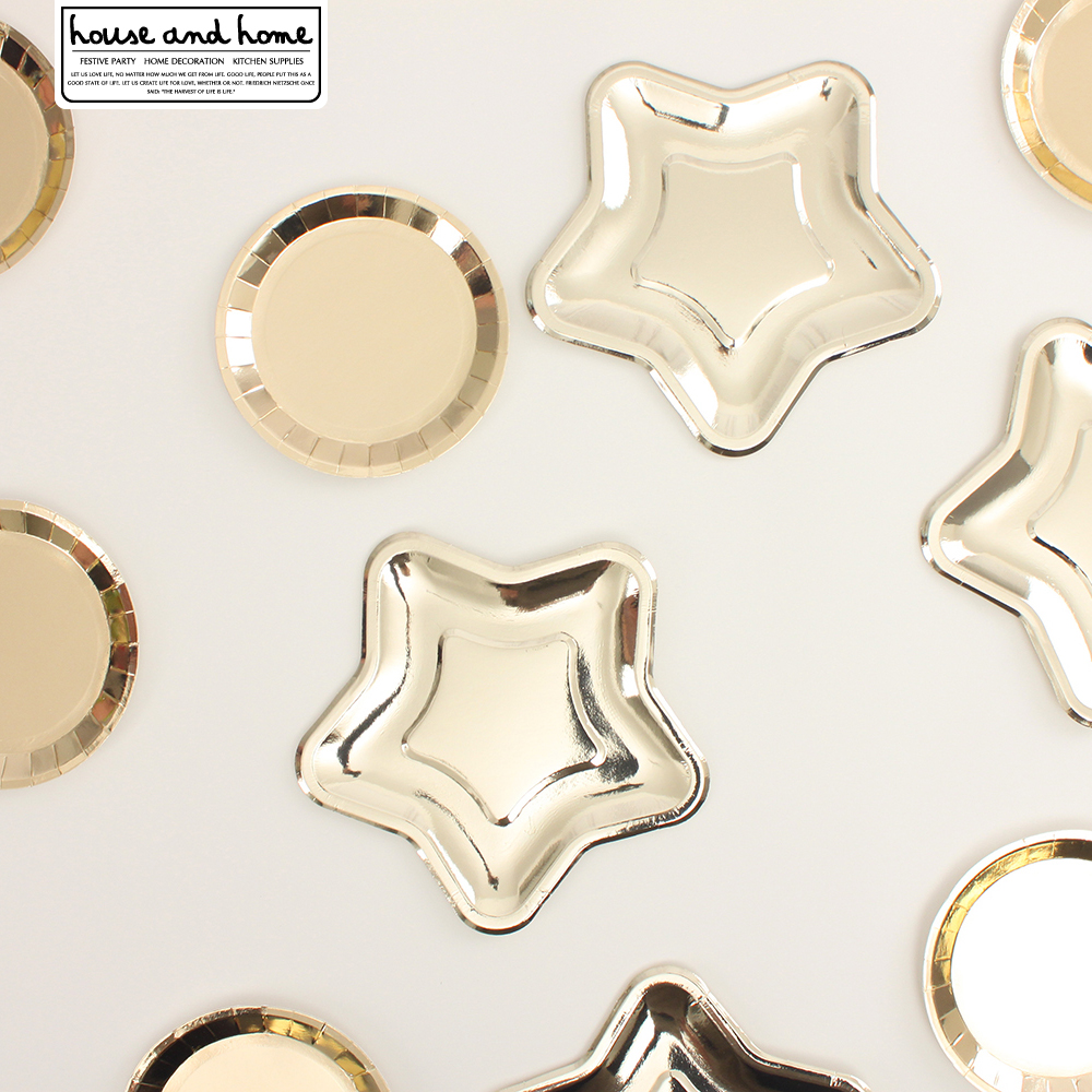 一次性星星春游聚会拍照道具纸盘