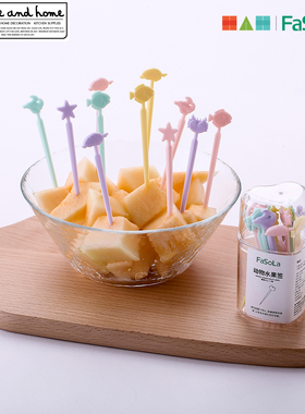 日本Fasola水果签创意可爱迷你卡通小叉子点心便当叉蛋糕甜品叉签