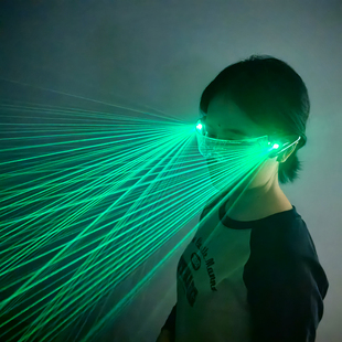 LED发光科技眼镜镭射激光眼镜科幻面具表演镭射激光舞酒吧蹦迪ktv