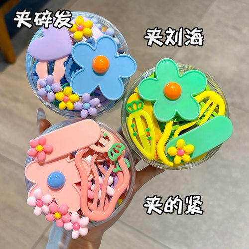彩色花朵发夹边夹侧边刘海夹子可爱儿童宝宝头饰女童碎发bb夹发卡
