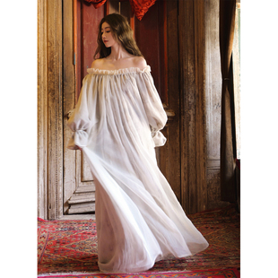 鹦鹉梨严选 连衣裙L25OM0710 ONMOON 植物印花泡泡袖 法式