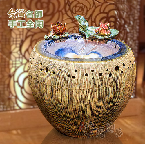 【台湾华冈】陶瓷风水轮 家居大型统领天下财招财流水摆件礼品 - 封面