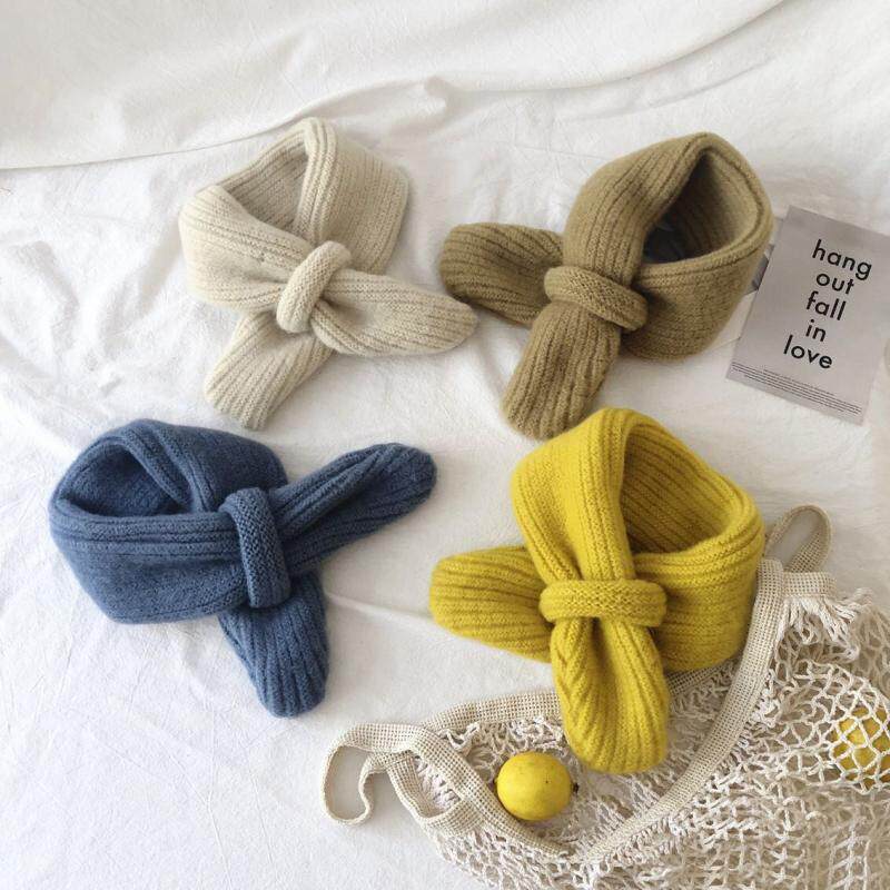 韩国同款糖果色套口儿童针织围巾脖套秋冬百搭宝宝保暖毛线围脖