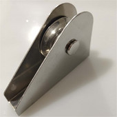 户外旗杆配件外置手拉绳滑轮滚轮把手三角四角304滑轮摇把