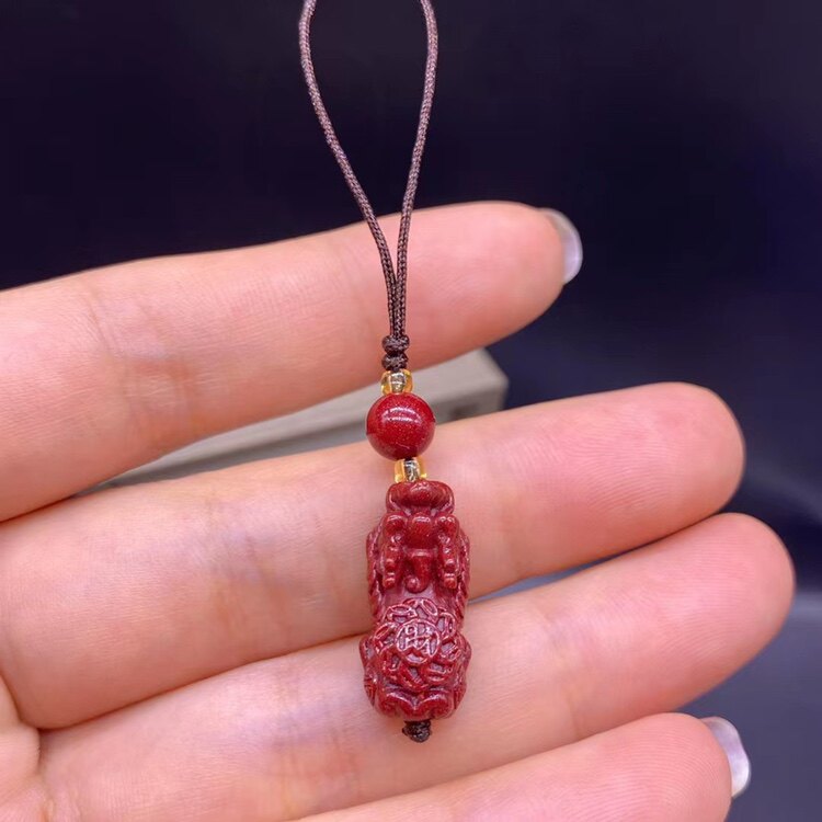 天然原矿紫金砂貔貅朱砂手机链包挂钥匙扣本命年男女礼物高含量