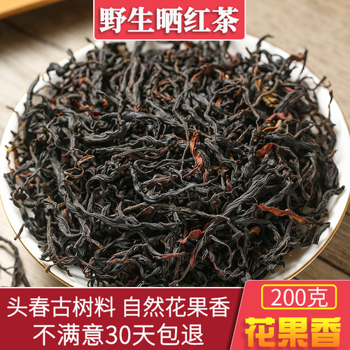 云南大雪山野生滇红茶古树晒红
