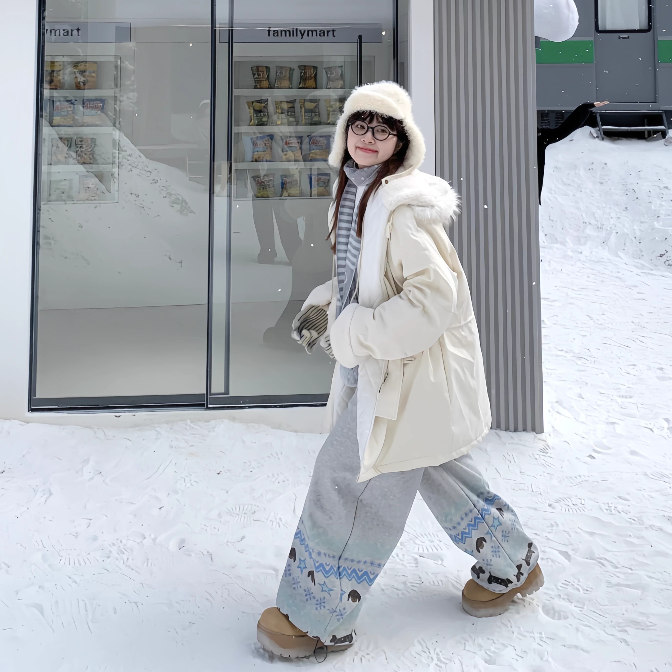 期望Studio美式复古毛绒连帽棉衣男女秋冬宽松休闲保暖中长外套