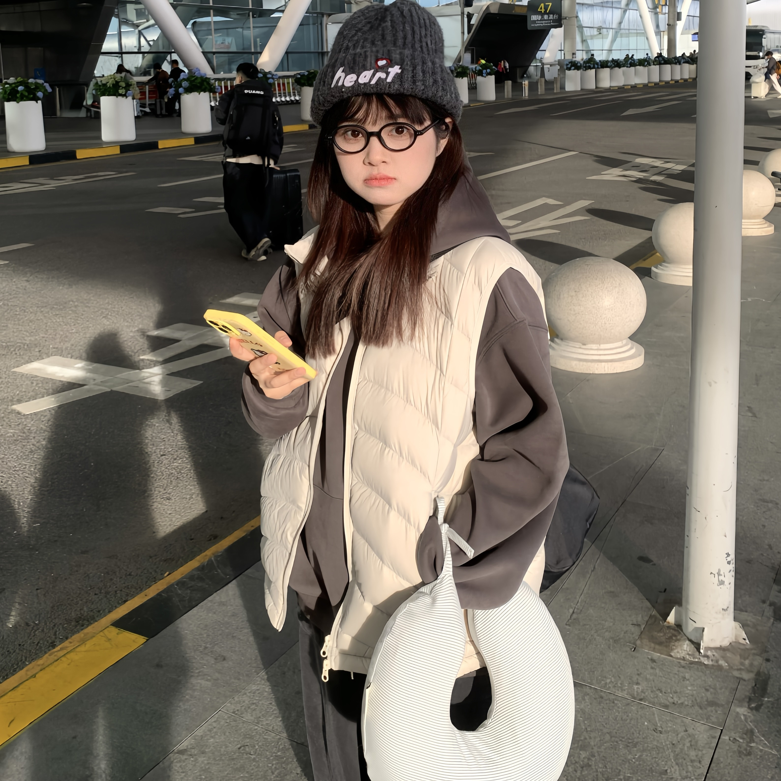 美式排骨羽绒马甲女立领