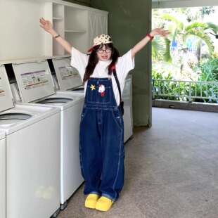 长裤 男女减龄百搭休闲直筒阔腿裤 慵懒宽松背带裤 期望Studio美式