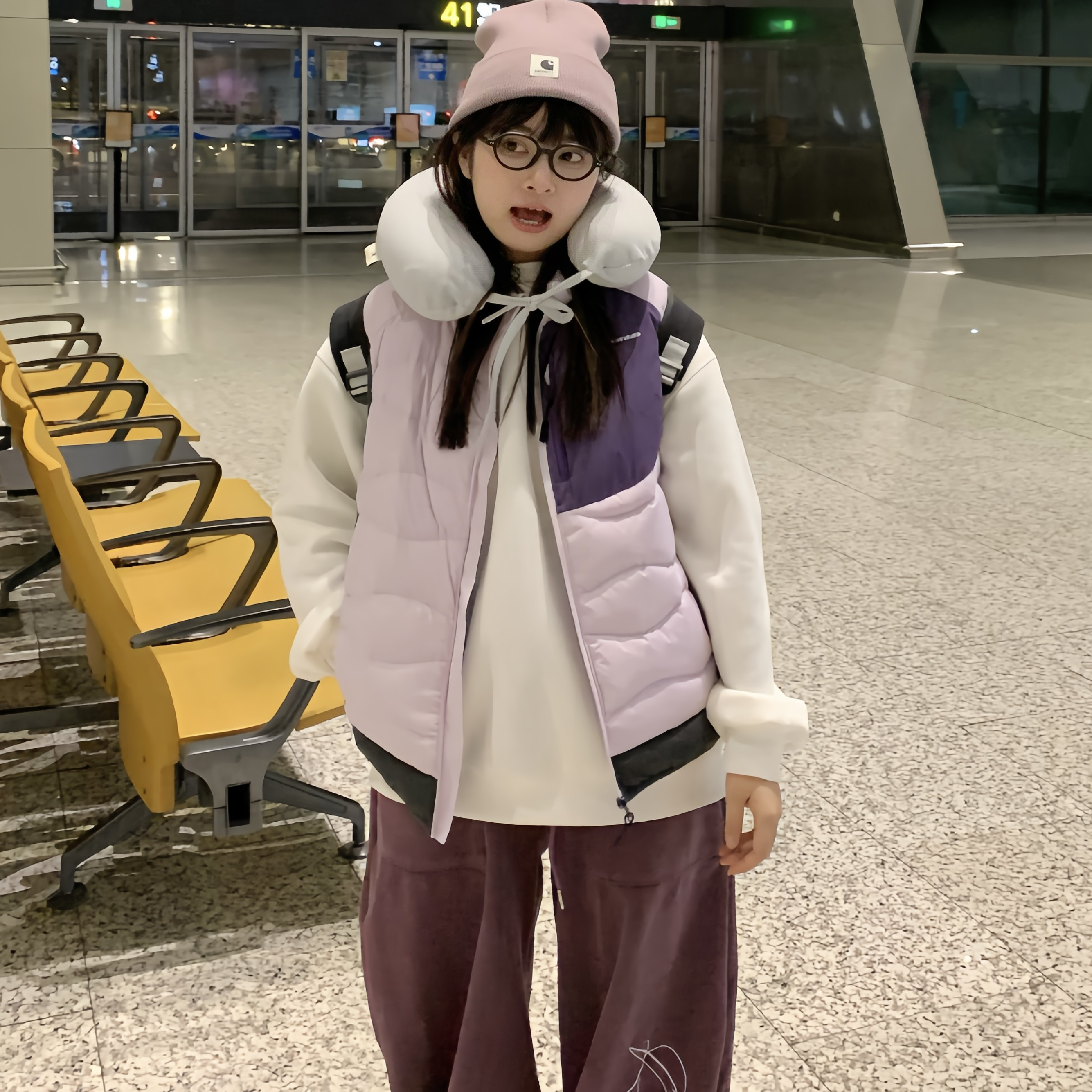 美式轻量化拼色羽绒服马甲