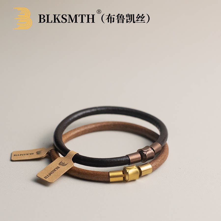 diy转运珠日系牛皮手环复古手镯男女可穿生生大福手链手镯