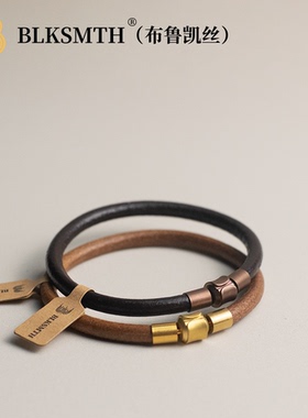 diy转运珠日系牛皮手环复古手镯男女可穿生生大福手链手镯
