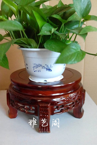 实木花架鱼缸底托 托工艺礼品摆饰空调底座奇石置物架花盆榆木圆