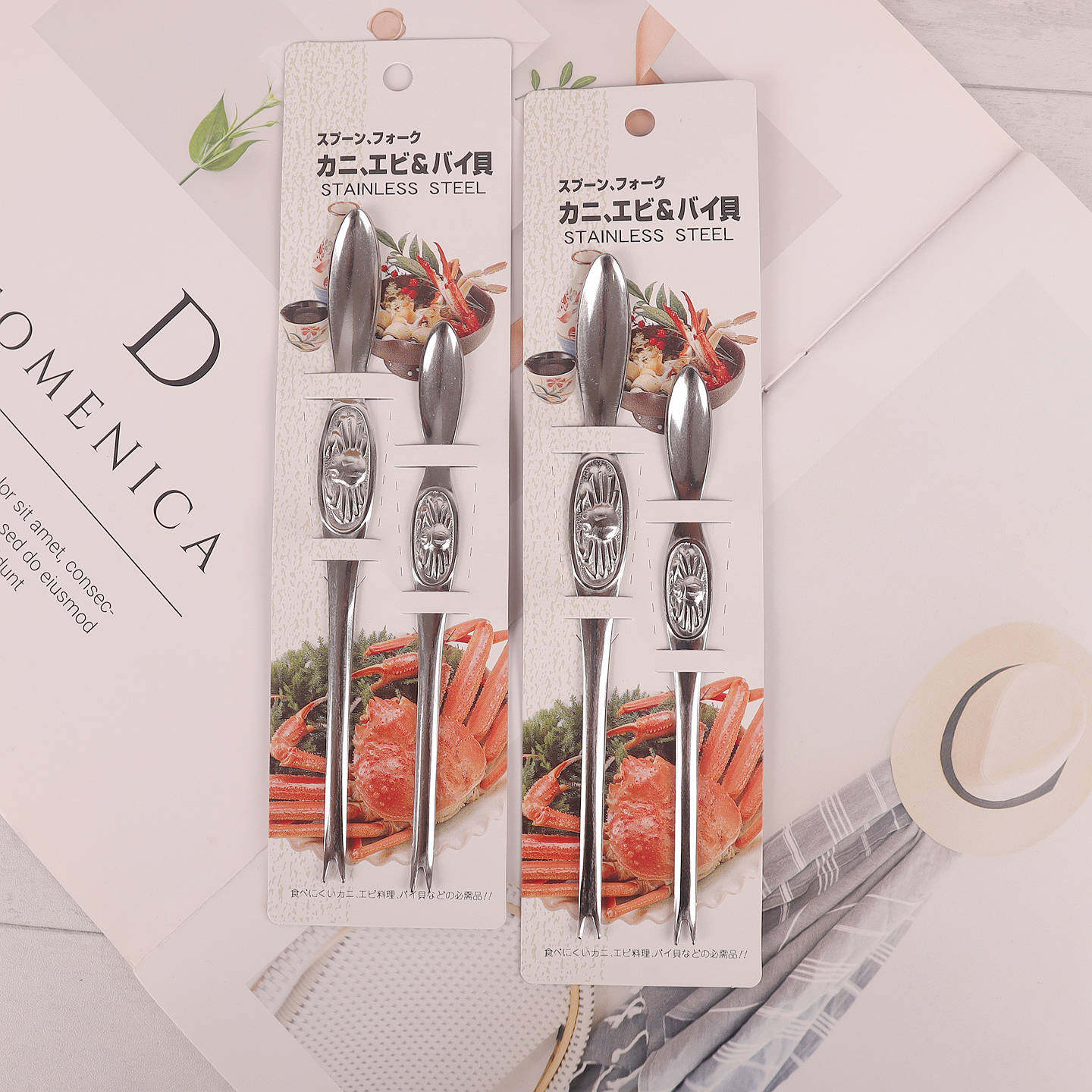 日本本土不锈钢蟹叉2个装吃蟹工具家用蟹勺剥龙虾蟹针秋季日本制,厨房/烹饪用具,其它,淘宝优惠券,粉丝福利购,淘宝优惠卷