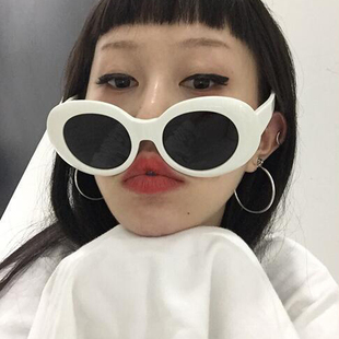 椭圆框墨镜潮bridge嘻哈GD权志龙ins同款 网红封帆猫眼太阳镜男女