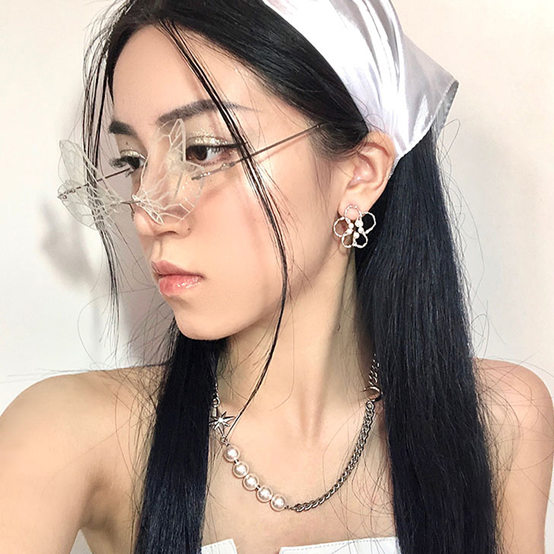 蝴蝶线条潮个性走秀蜻蜓太阳镜欧美时尚彩色翅膀墨镜女凹造型眼镜