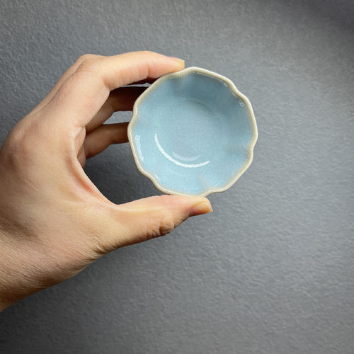 朱家汝窑汝瓷玛瑙釉开片茶杯