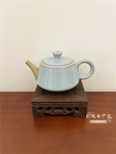 河南汝州非遗手工窑口汝瓷茶壶朱家汝窑朱法喜全手工大师壶支钉