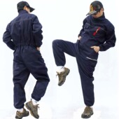 结实耐磨帅 男女劳保工作制服宽松大码 休闲工装 连体衣服多口袋长袖