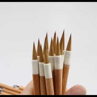 禅月纯狼毫毛笔写经小楷灵飞经黄庭经二王小楷笔实木笔竿实用