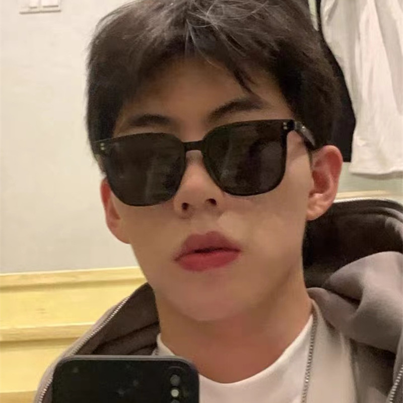 复古黑框茶色墨镜男款开车防晒韩版橘黄色眼镜女近视太阳镜潮人