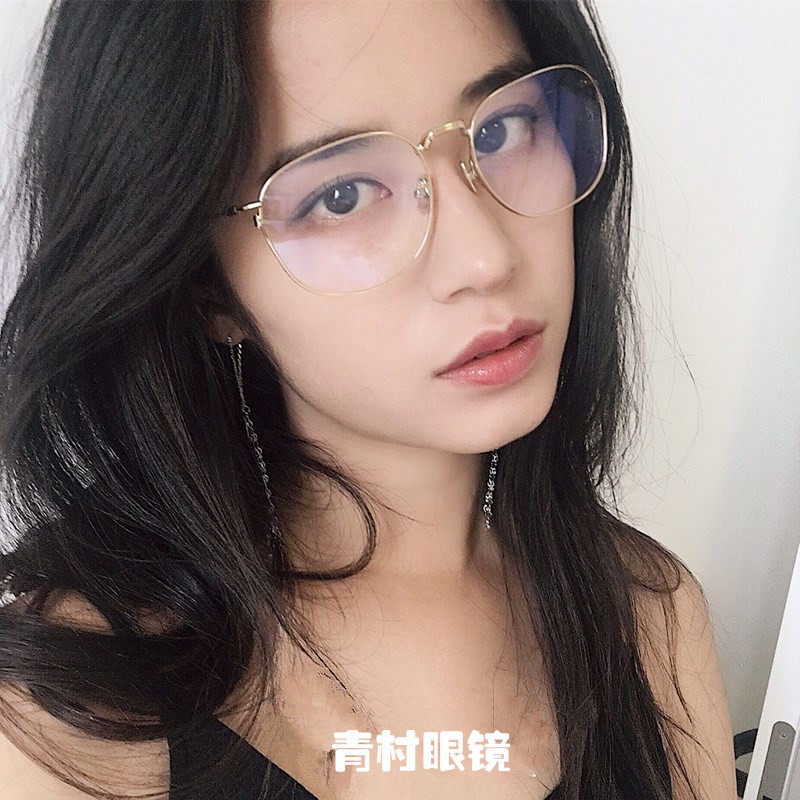 新品超轻细框修脸型韩国大方框复古文艺范平光眼镜框架配近视男女