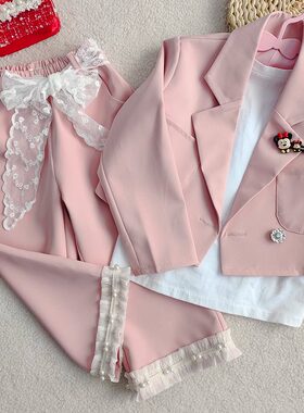 女童韩版西服两件套春秋夏套装