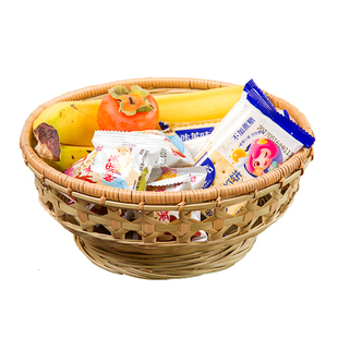 竹编制品馒头筐馍筐果篮农家手工编织家用藤编收纳筐竹篮子竹篓碗