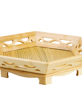 竹编筐竹篮子收纳筐馒头筐摆件竹木制品托盘手工果盘家用馍筐餐具