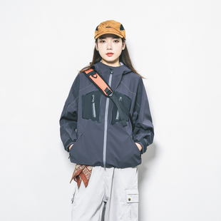 Epicsocotra户外山系鸟家硬壳拼色全压胶防水连帽冲锋衣旅行外套