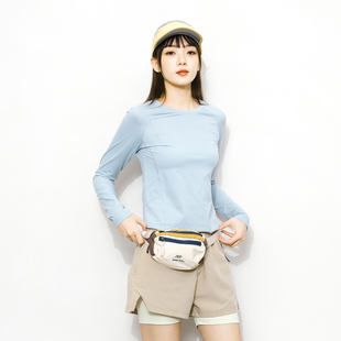 Epicsocotra春季 T恤运动骑行训练上衣女 户外5A抗菌吸湿速干衣长袖