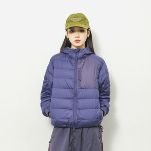 Epicsocotra户外山系轻薄90连帽排骨羽绒服男女运动登山羽绒外套