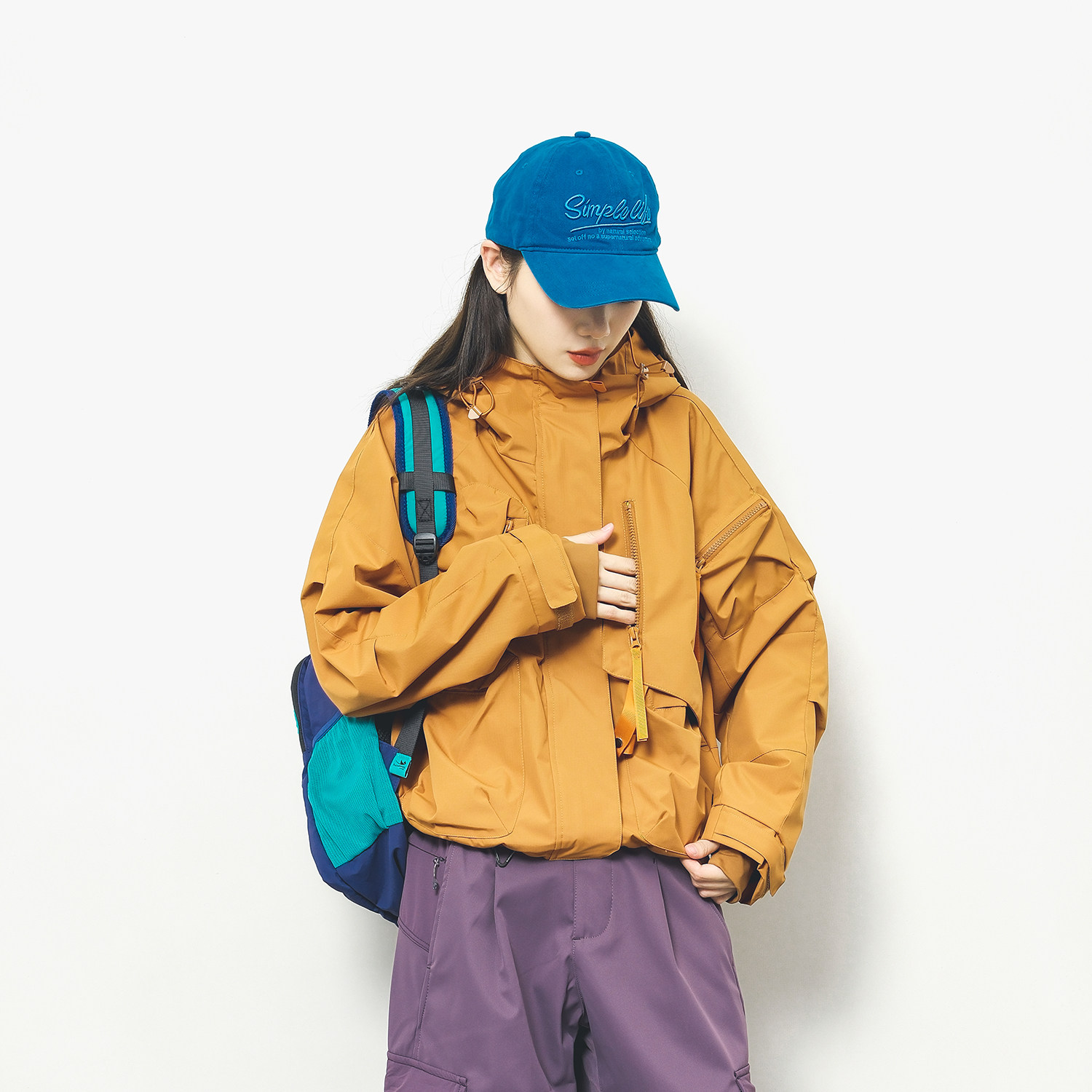 Epicsocotra户外山系机能多口袋连帽冲锋衣徒步旅游工装夹克外套,女装/女士精品,短外套,淘宝优惠券,粉丝福利购,淘宝优惠卷