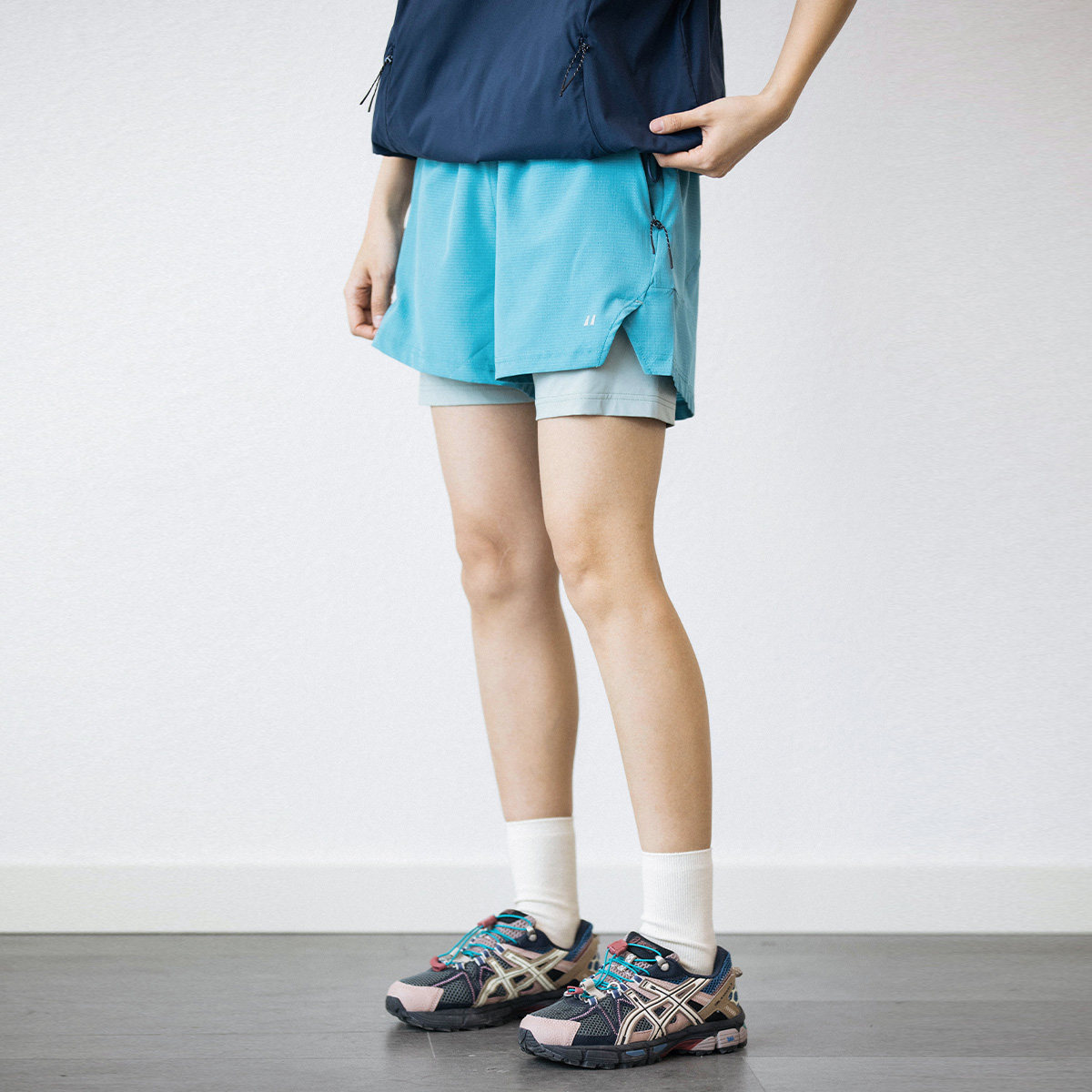 2025夏季户外运动速干假两件短裤跑步防走光宽松网球五分裤男女