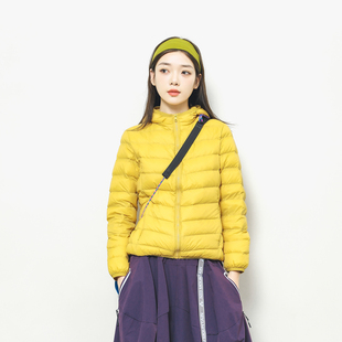 Epicsocotra户外轻薄90绒修身 连帽羽绒服女运动保暖羽绒内胆外套