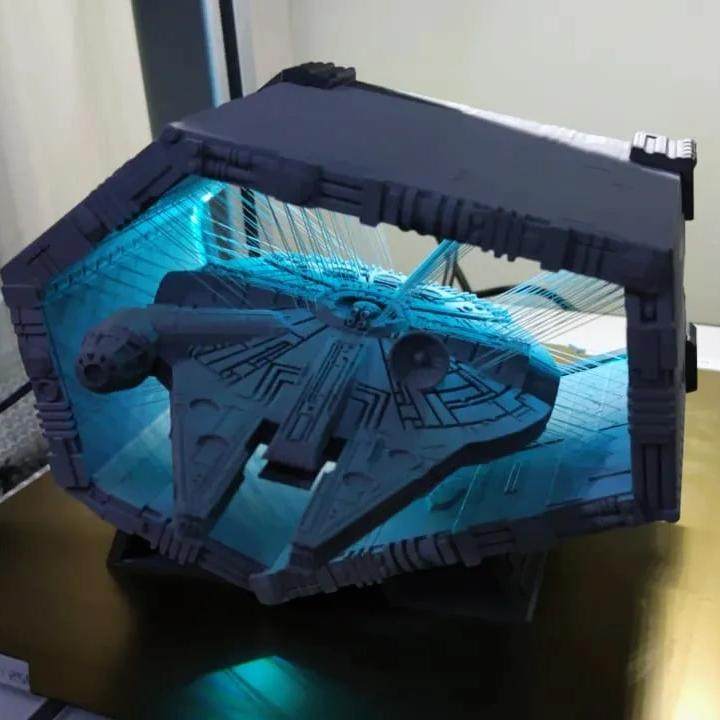 宇宙飞船星球大战千年隼LED模型X翼战机模型星际争霸3D打印摆件