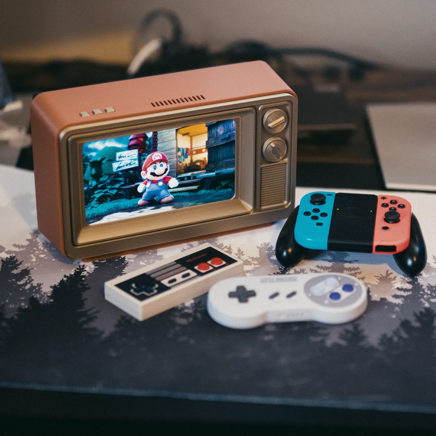 复古电视任天堂Switch外壳电视机摆件游戏机支架底座礼物保护壳