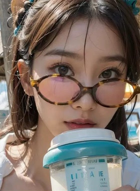 书呆子小框眼镜高度数镜框女高级感时尚防蓝光近视tr90眼镜架8046