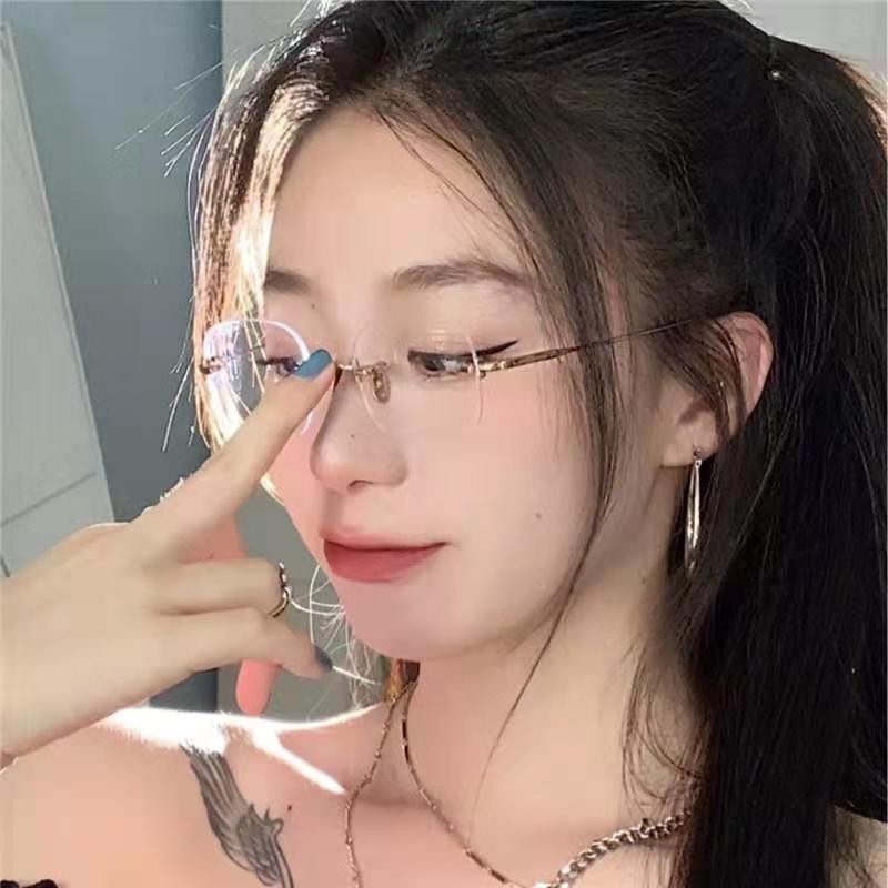 无框珍妮jennie无框男女显瘦眼镜